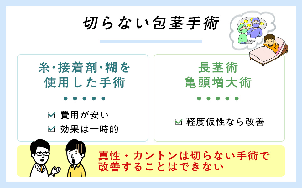 切らない包茎手術一覧と特徴まとめ